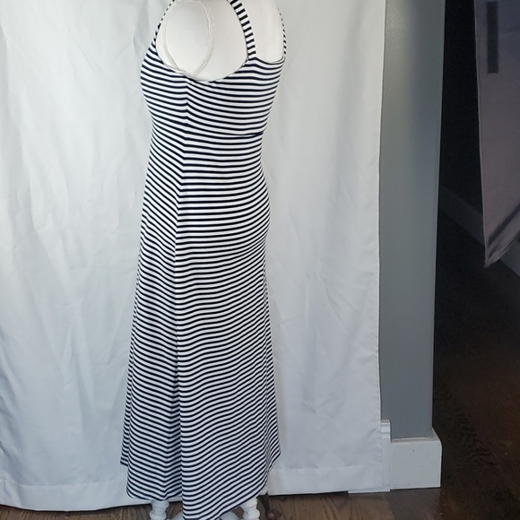 Cremieux Susan Knit  Navy Striped Dress Small - Picture 4 of 10